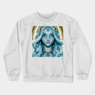 Gorgeous Imaginary Portrait of Owl Goddess Crewneck Sweatshirt